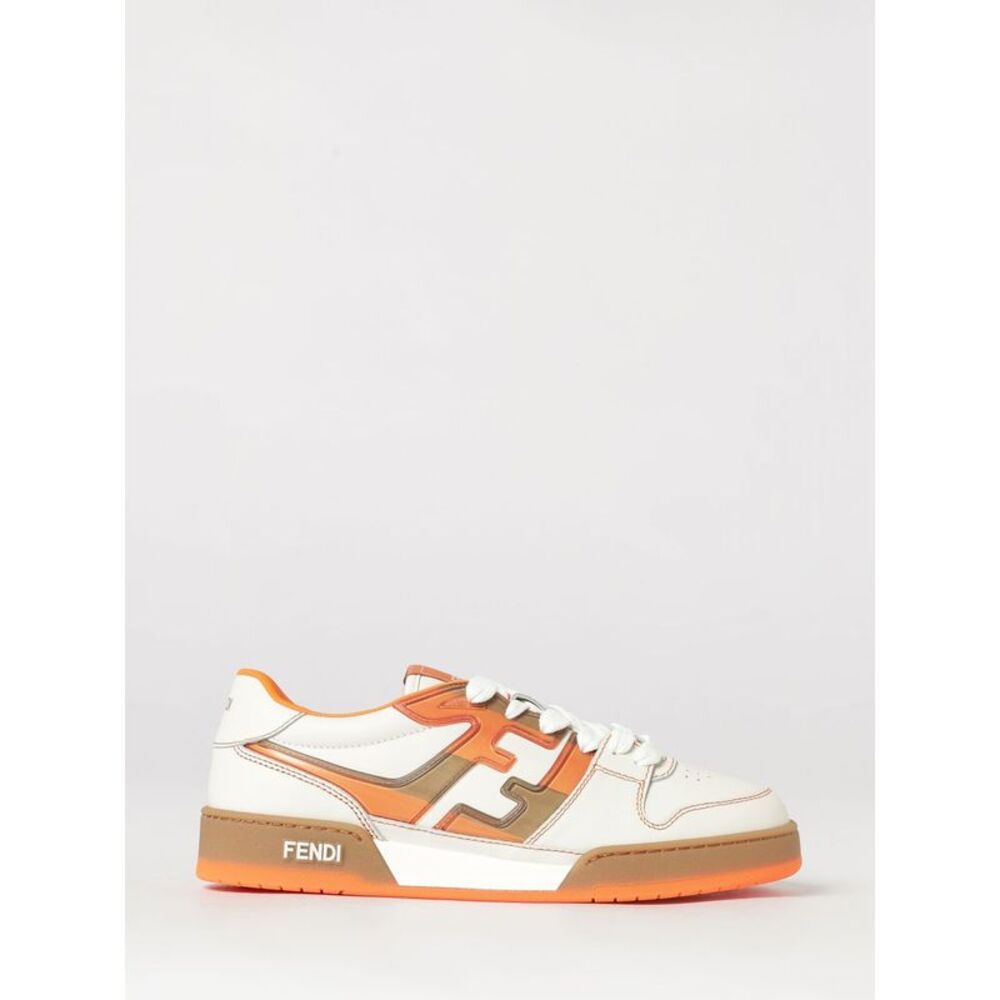 Fendi Men Match Low-Top Smooth Calfskin Sneakers Fendi With Ff Monogram
